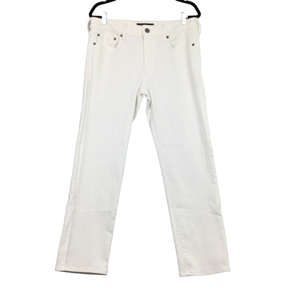 Express NYC Modern Comfort Hyper Stretch Urban Slim Straight White Jeans 34 X 30